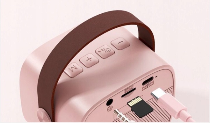 Набір для караоке мікрофон + колонка бездротова караоке рожевий BLUETOOTH — фото 8
