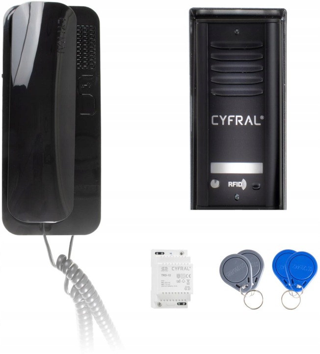 Domofon Cyfral Cosmo 1-LOKÁTOROVÁ Kazeta Černá/unifon Černý
