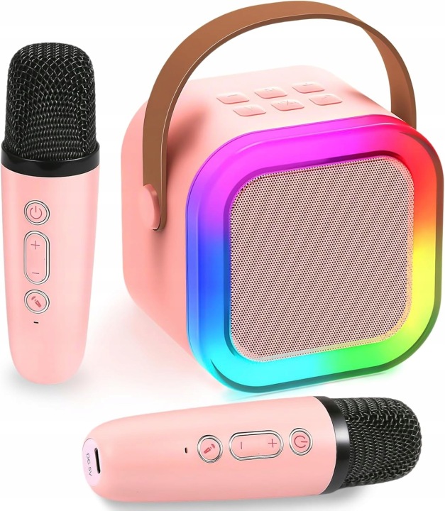 Набір для караоке 2 шт. мікрофон бездротовий портативний BLUETOOTH колонка RGB