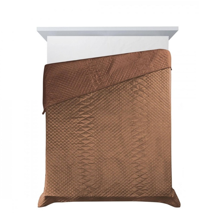 Přehoz na postel LUIZ/3 170x210 cm cihlově prošívaná glamour pléd kosočtverců