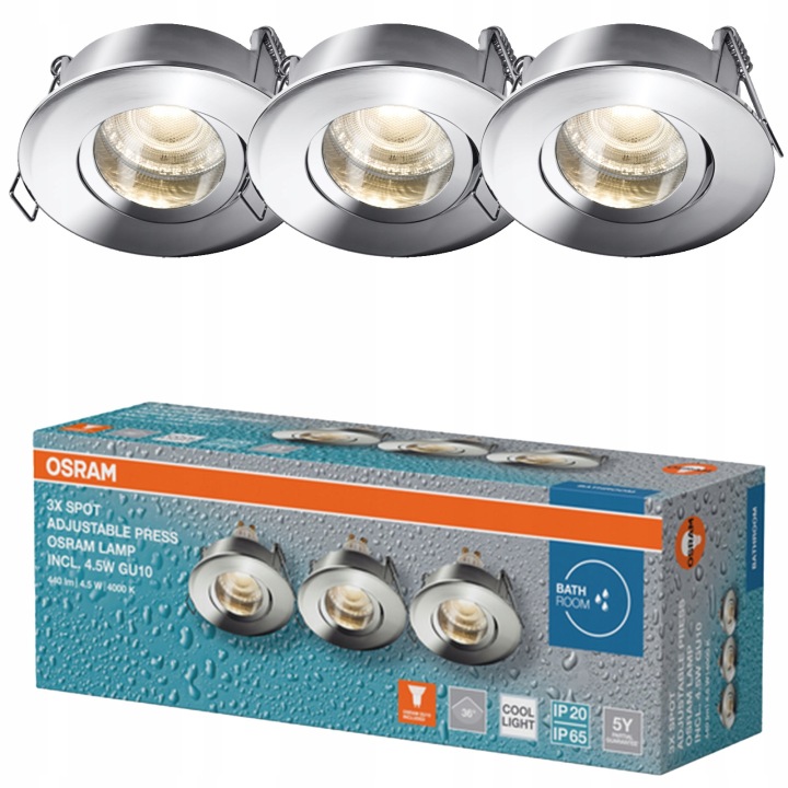 3x Stropní Led svítidlo Hermetické IP65 Podbitka 4.5W 4000K