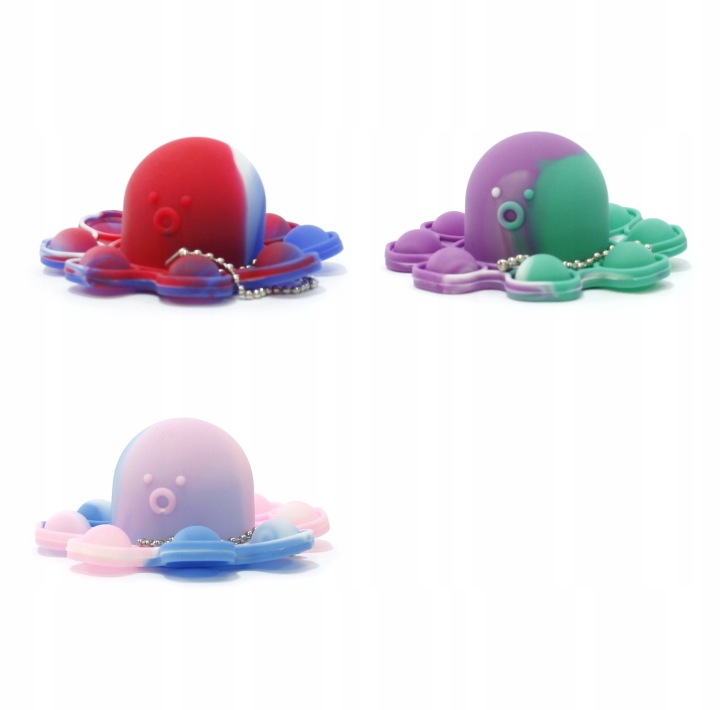Восьминіг PUSH POP IT BUBBLE брелок різні кольори — фото 3
