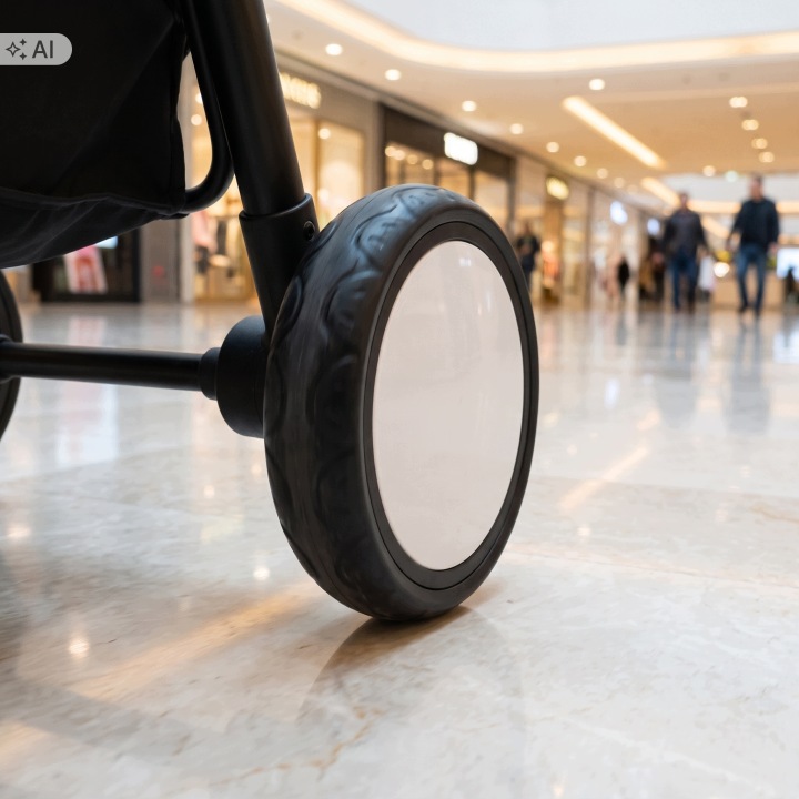 Набір змінних коліс задніх з чорної гумки для дитячого візка SMOOTH BA — фото 13