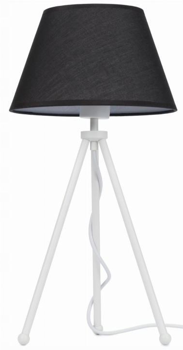 Stojací lampa Neptun Mini bílá s černým stínítkem Karo