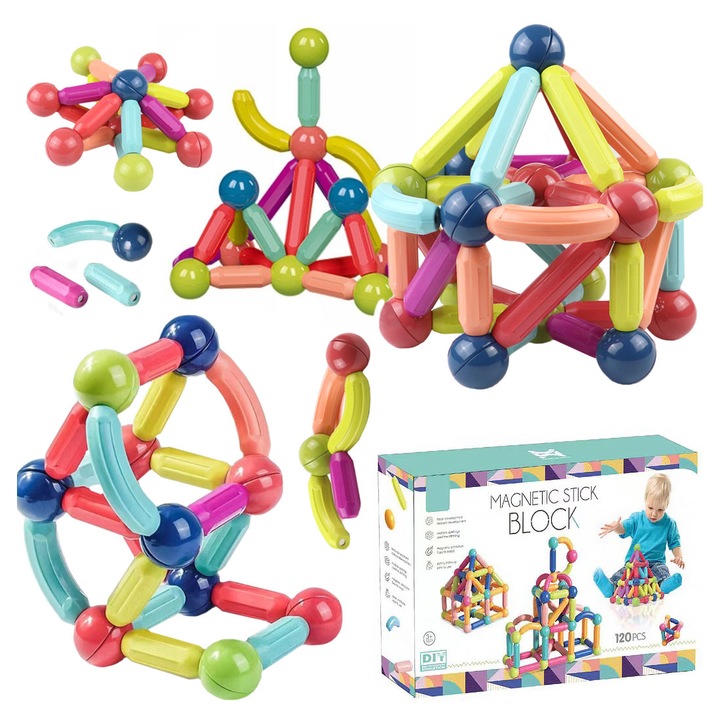 MAGNETIC BLOCKS MAGNETIC STICKS Education 120 EL TUBES FOR KIDS