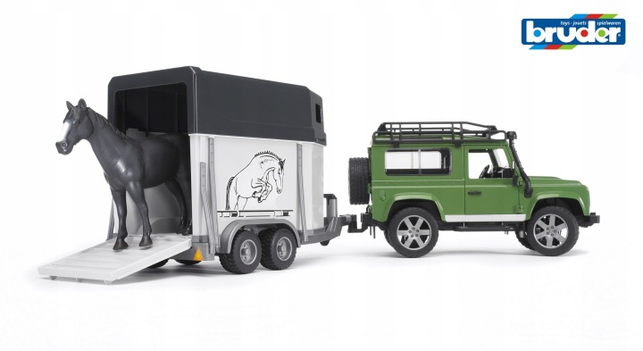 Bruder Автомобіль Land Rover з причепом і фігуркою коня 02592 — фото 3