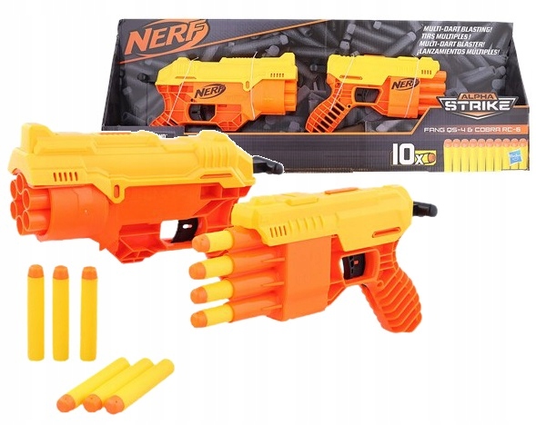 NERF ALPHA STRIKE набір 2 шт. пістолет FANGQS-4 і COBRA RC-6 стрілки E8872