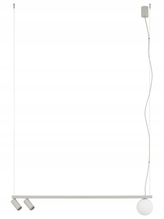 Závěsná lampa Fourty šedá 2xGU10 1xG9 Elegantní Osvětlení Bílé Klosz
