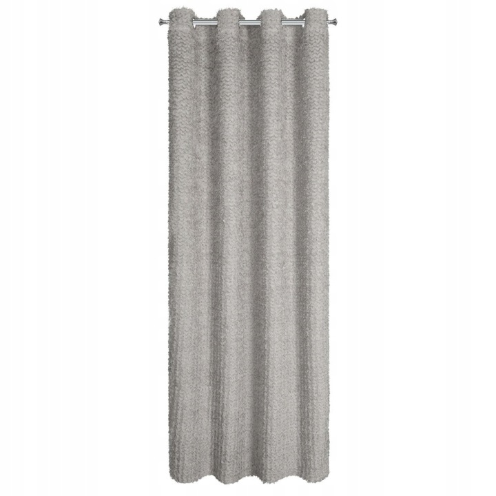 Elegantní hotový závěs Tiffany Eva Minge 135x250 stříbrná, glamour volánky