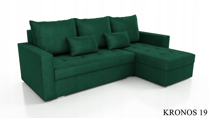 Rozkładany narożnik Focus pikowany z pojemnikiem