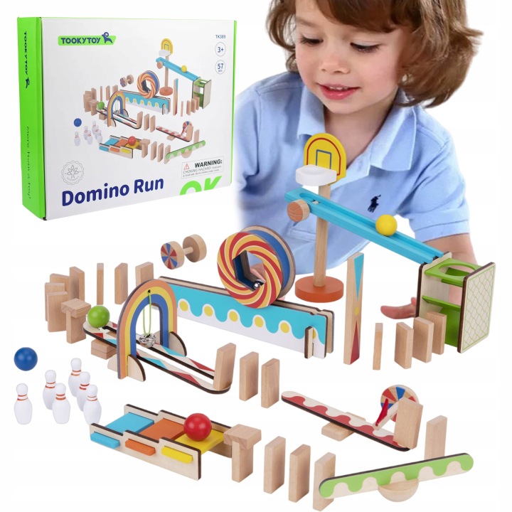 DOMINO TOR KULKOWY KULODROM UKŁADANKA MONTESSORI TOOKY TOY