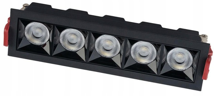 Reflektor Sufitowy do Domu Oprawa Podtynkowa MIDI Czarny 20W RECESSED 3000K