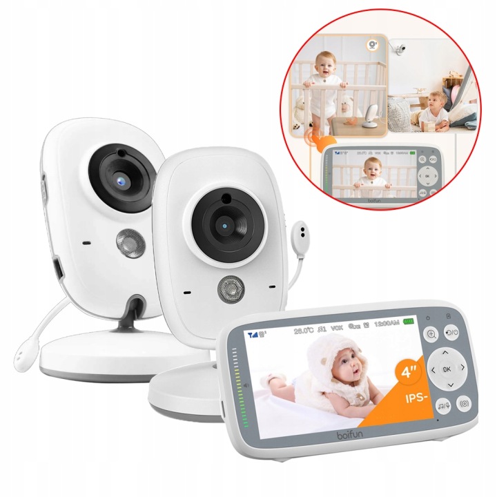MONITOR DZIECKA Z 2 KAMERA HD 3 × ZOOM двосторонній звук екран 4"