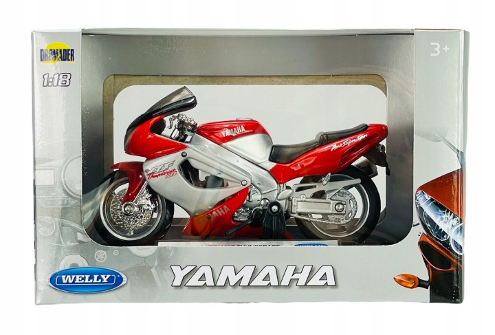 WELLY YAMAHA YZF1000R THUNDERACE 2001 червоний мотоцикл металевий WELLY 1:18 — фото 4