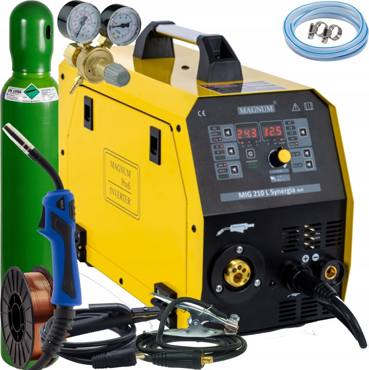 Svařovací stroj Magnum Mig 210L Synergia 4x4 Migmag Mma Tig Flux 200A 230V SET4