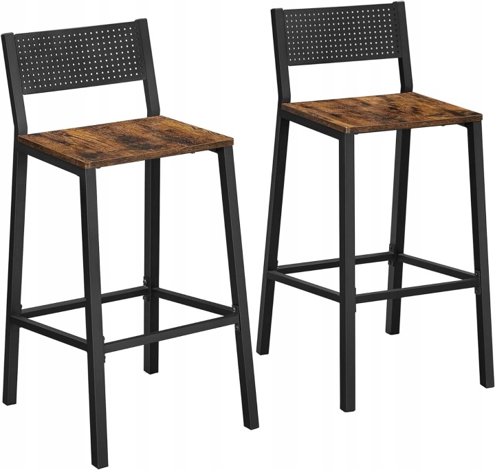 Vasagle Barová stolička, sada 2 ks, kuchyňské židle, industriální styl