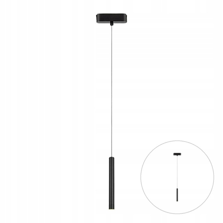 Závěsná Led kolejnicová lampa 5W Teplá bílá Černá 130 cm Litrack Rabalux