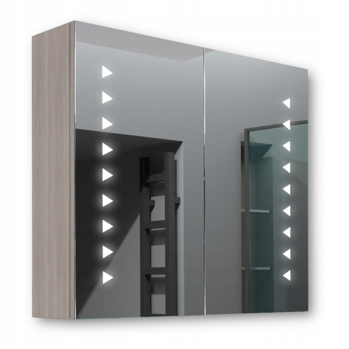 Dřevěná skříňka 80x70 Led zrcadlo Neptun Akácie