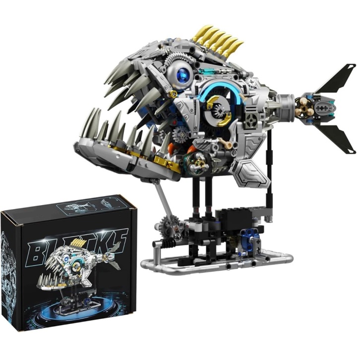 Zestaw klocków „Mechaniczna Piranha”, Іграшка STEM, Декорація, Подарунок