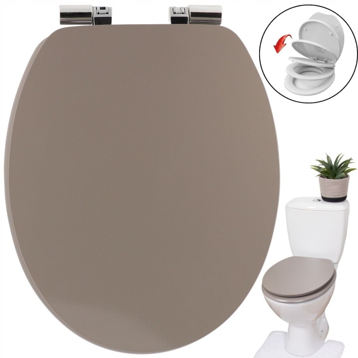 Wc Sedátko S Pozvolným Sklápěním, univerzální, Wc do koupelny Taupe