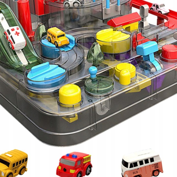 ABS для хлопчиків Rail Car Toy Race Tracks Car Adventure Style 4 з 3 машинками — фото 3