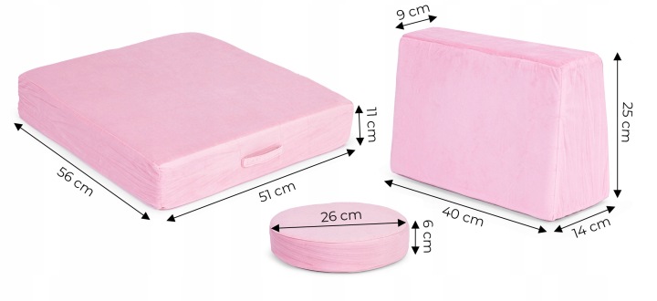 Диванчик модульний для дітей DIY 8 м'яких подушок рожева ECOTOYS — фото 9