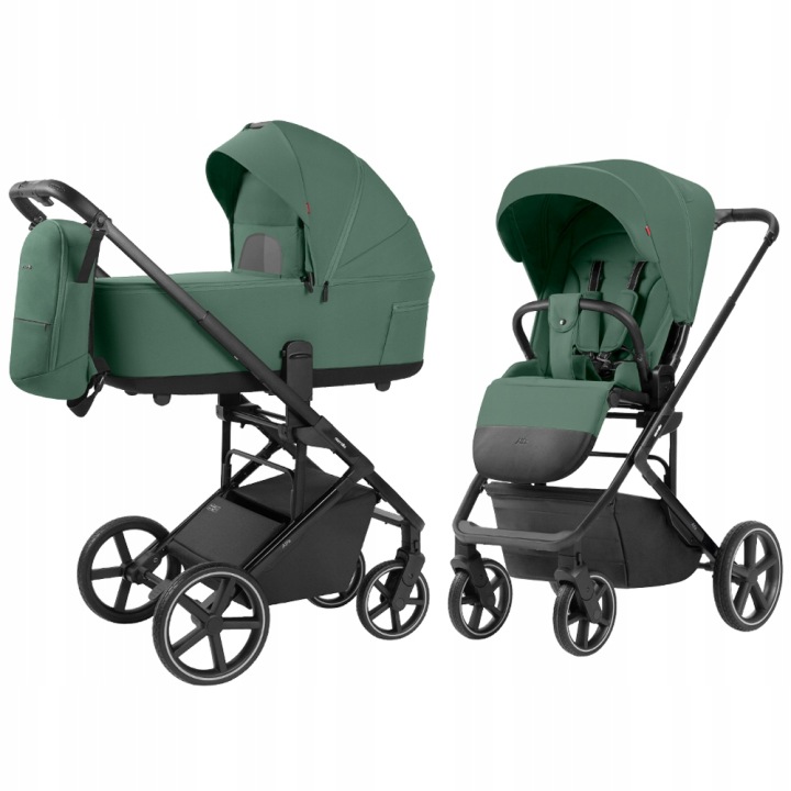 Візок дитячий 2 в 1 CARRELLO Alfa CRL-6522 Meadow Зелений + Адаптери Мега '25