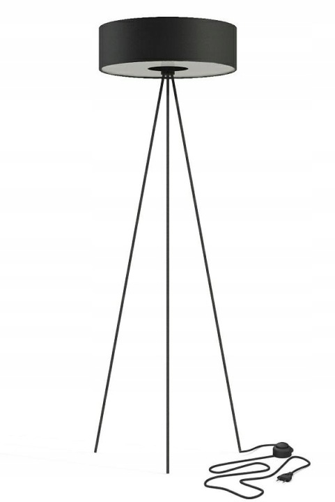 Podlahová lampa Cadilac Černá Abažur 1xE27 154 cm Stojací lampa do pokoje