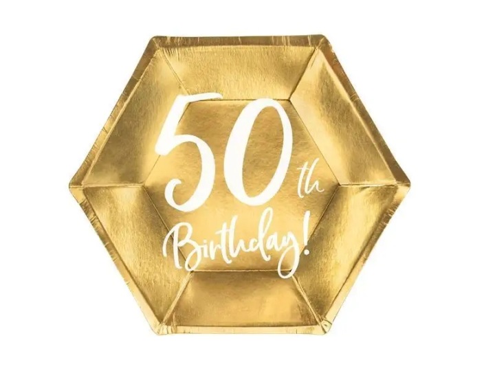 Тарілочки 50th Party Deco День народження 20 см 6 шт. — фото 8