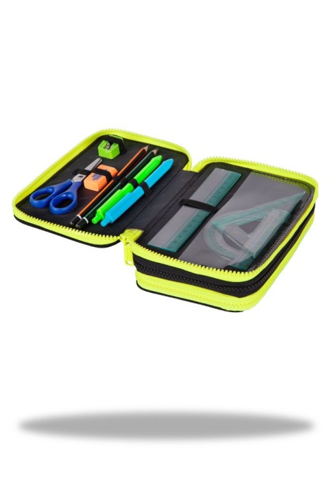 Пенал шкільний COOLPACK градієнт жовтий з наповненням з трьома відділеннями великий — фото 6