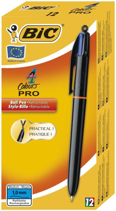 BIC 4 кольори ORIGINAL PRO ручка автоматична 4 колір шкільний офісний 4 в 1