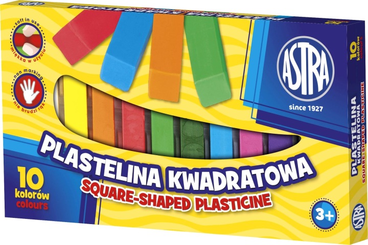 Пластилін квадратна ASTRA 10 кольорів квадрат