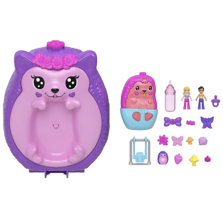 POLLY POCKET компактна сумочка їжачки 2 мініляльки + аксесуари JBJ91 — фото 5