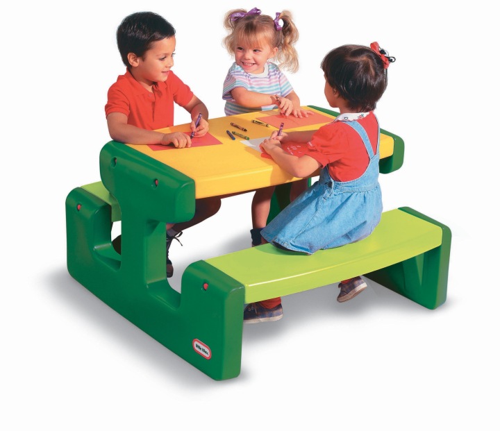 Little Tikes Столик Для пікніка Стіл з Сидінням Зелений Великий 6 осіб 466A — фото 4