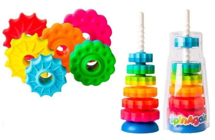 Кольорова Закручена Вежа Пірамідка Колеса Spin Again FAT BRAIN TOYS SpinAgain — фото 9