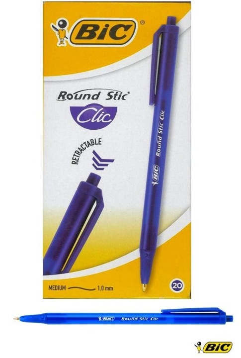 Ручка автоматична BIC Round Stic Clic Офісний Шкільний 1 мм — фото 6