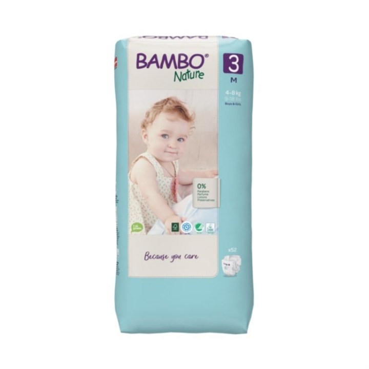 BAMBONATURE Підгузки одноразові M 4-8 кг 52 шт.