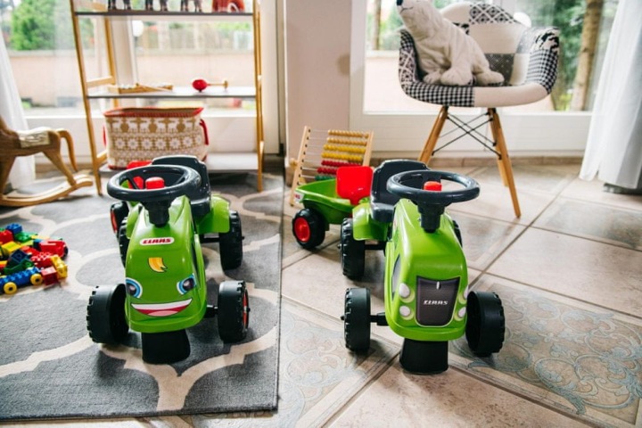 FALK BABY CLAAS Трактор Каталка з Причепом Зелений Граблі і Лопатка (виставковий) — фото 4