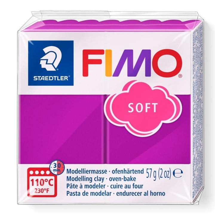 Маса для моделювання запікальна пластилін FIMO soft 57 г - 61 Фіолетовий — фото 4