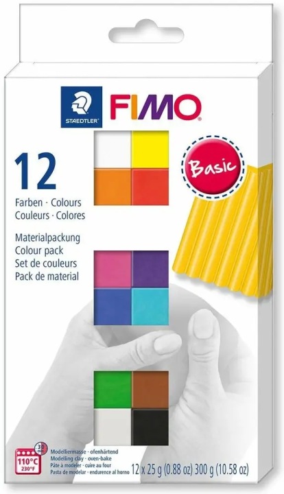 Staedtler Fimo Маса для ліплення запікальна Soft, кольори Basic, набір,