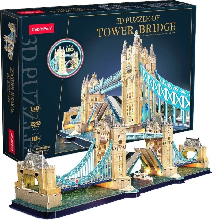 Пазли 3D Tower Bridge Міст Лондонський підсвічування LED 222 ел. Cubic Fun — фото 6