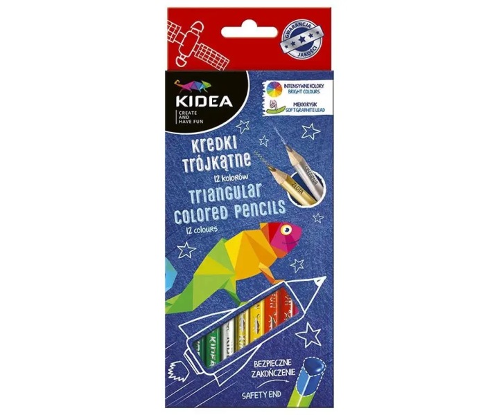 Кольорові олівці Kidea 12 шт.Золота І Срібляста — фото 12
