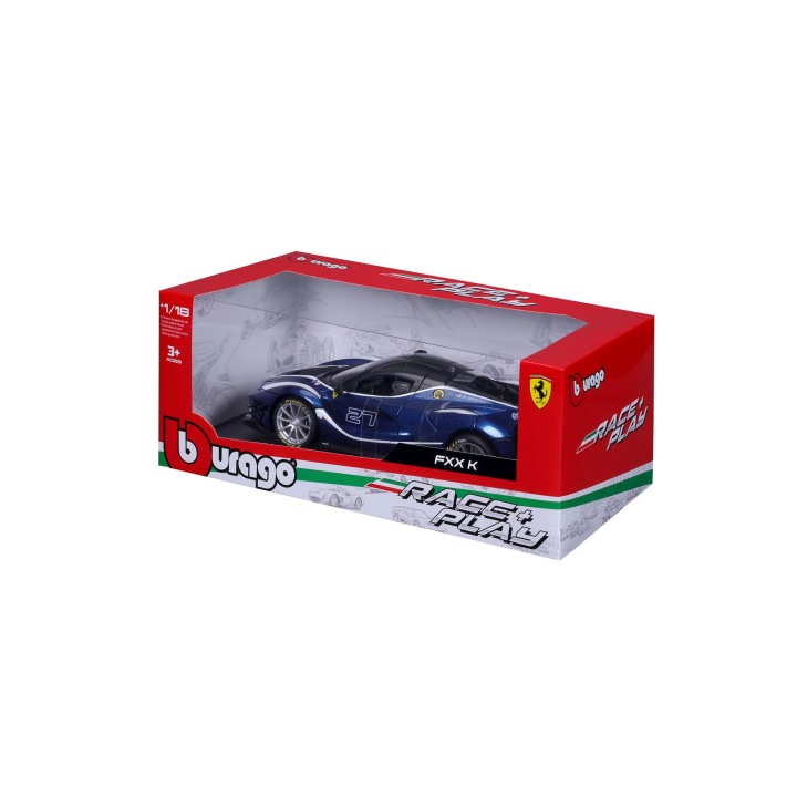 BBURAGO 1:18 FERRARI FXX-K EVO синій металева модель — фото 15