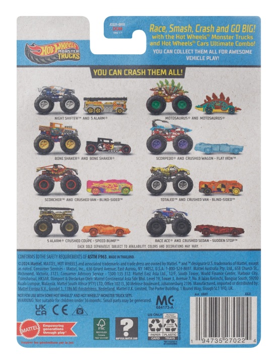 SCORCHER + машинка авто HOT WHEELS Mattel машинка MONSTER TRUCKS 1:64 — фото 3