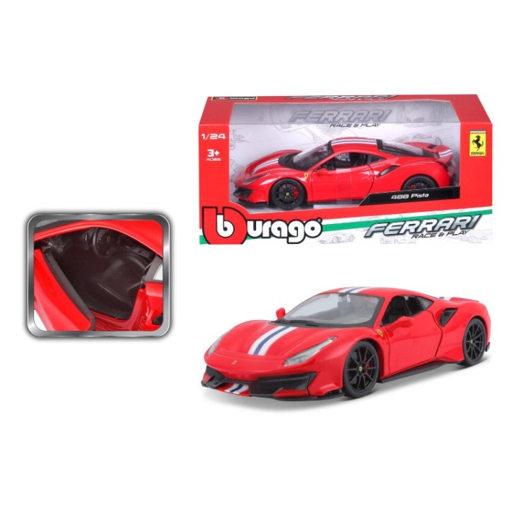 Ferrari 488 pista червоний 1:24 bburago — фото 12