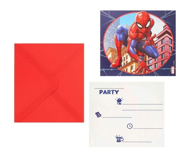 Запрошення на день народження SPIDERMAN MARVEL 6 шт. + конверти — фото 2