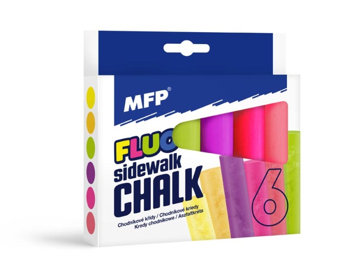 MFP Крейди M для асфальту fluo круглі 6 шт. мікс кольорів - коробка — фото 5
