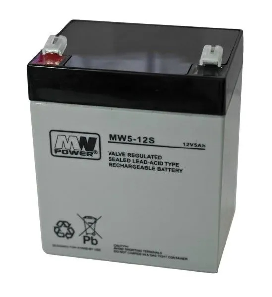 Акумулятор MW Power MWS 5-12 12 В 5 Аг AGM UPS Станція Сигналізація Іграшка — фото 3