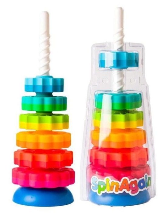 Кольорова Закручена Вежа Пірамідка Колеса Spin Again FAT BRAIN TOYS SpinAgain — фото 8