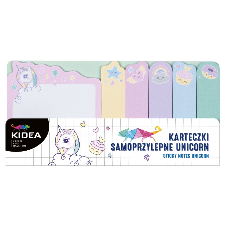 KIDEA стікери самоклеючі для нотаток міні листочки єдиноріг